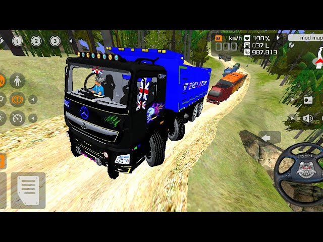 !! New Truck Simulator Game !! Mod Map Offroad Truck Gameplay Bharat Benz 12 Bussid New Gamingvideos