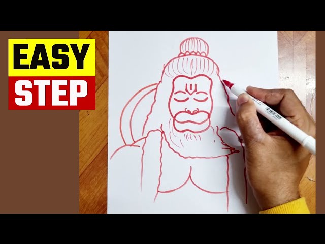 Easy Hanumanji drawing