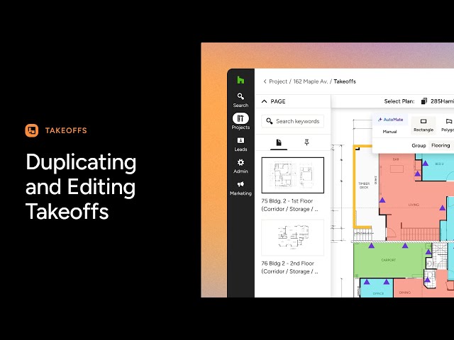 Duplicate & Edit Estimates from the takeoff Canvas