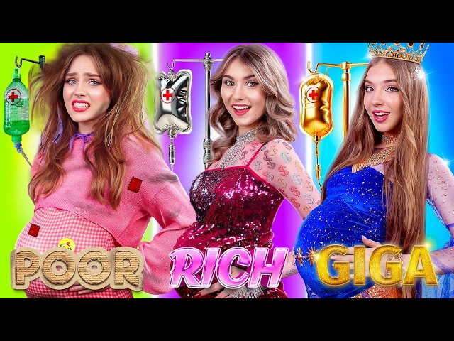 Rich vs Poor vs Giga Rich Pregnant in Hospital! Who will Fall in Love with the Doctor?