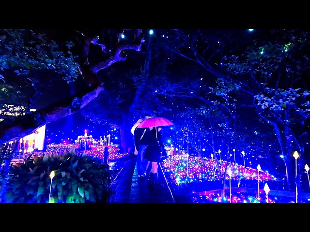 Rainy Night on Enoshima Island Walking Among Beautiful Illuminations | Kanagawa, Japan | 4K/HDR