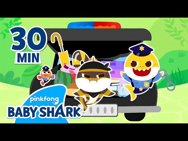 Police Baby Shark Catches the Thief! | +Compilation | Police Story for Kids | Baby Shark Official