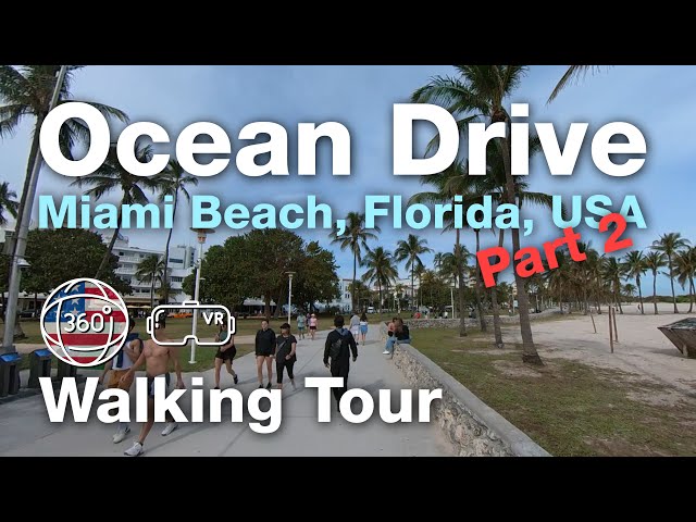 Miami Beach, Florida, USA | 360° Walking Tour VR | Ocean Drive - part 2 (2024)