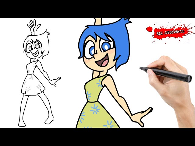 Como Desenhar a Alegria de Divertida Mente | How to Draw Joy from Inside Out Disney/Pixar