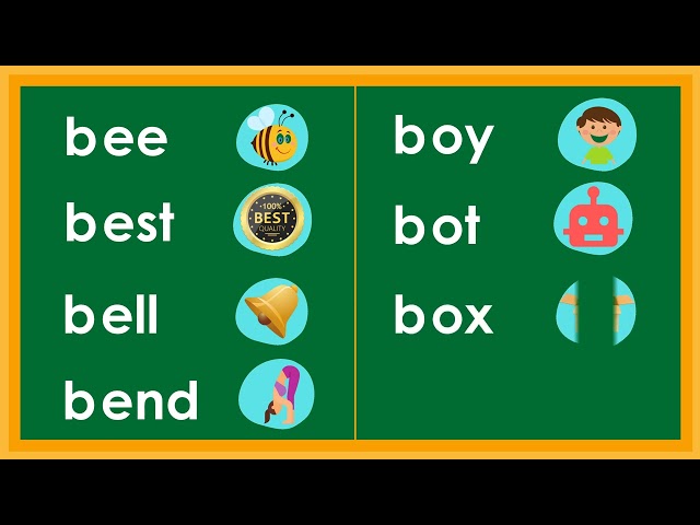 Reading Words Begin with /Bb/ Sound  -- Improve Your Vocabulary Skills