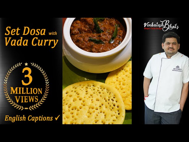 venkatesh bhat makes set dosa and vadacurry | set dosa recipe | vadacurry recipe in Tamil