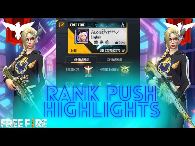 Rank push highlights || ALONE YT 666 || #garenafreefire  #heroic #sniper