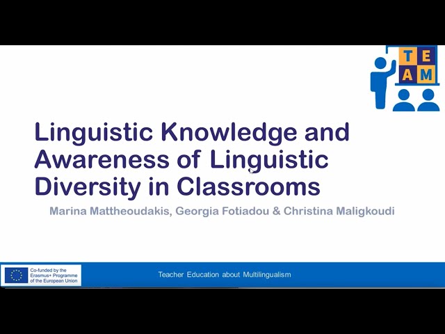 1.1.1 Linguistic knowledge and awareness of linguistic heterogeneity in classrooms