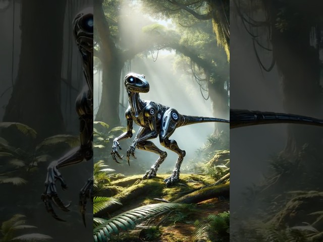 The Mechanical Velociraptor in Future World #AIGenerated #SciFi #Futuristic #CyberRaptor