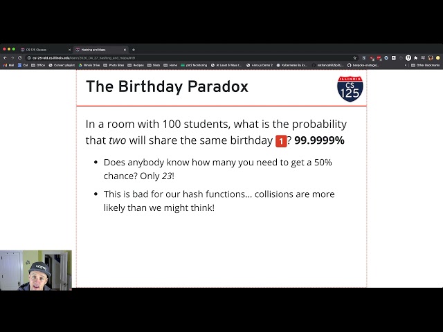 CS 124: Hashing Collisions and the Birthday Paradox