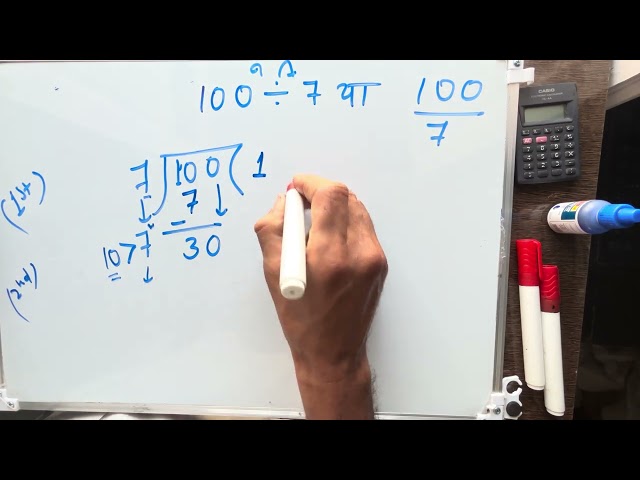 100 divided by 7 | divide kaise karte hain | bhag karna sikhe Video | Maths | Hindi