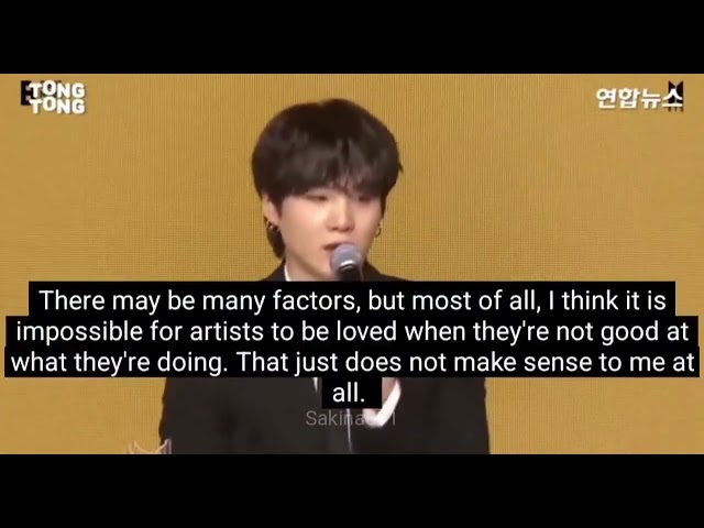 BTS SUGA on Why They are Influential and Popular Around the World