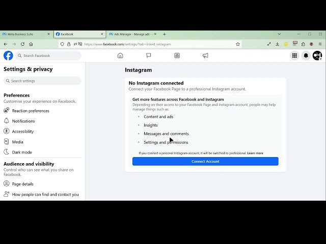 How to connect the Facebook page to Instagram - 2025 (Step by Step)