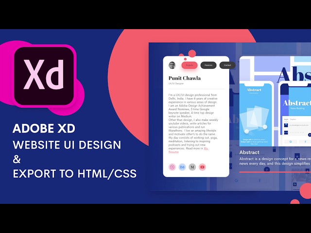 Website UI Design in Adobe XD + Exporting as HTML/CSS | Design Weekly