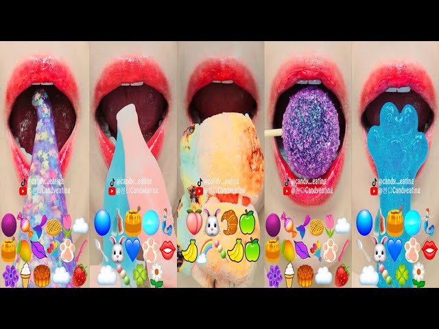 ASMR EMOJI FOOD 10minutes dessert for relaxing sleep mukbang eating sounds