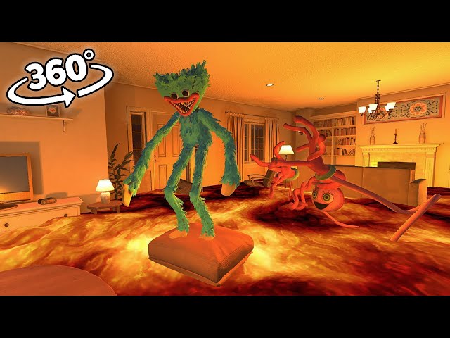 VR 360 Poppy Playtime :  The Floor is Lava! survive with Huggywuggy