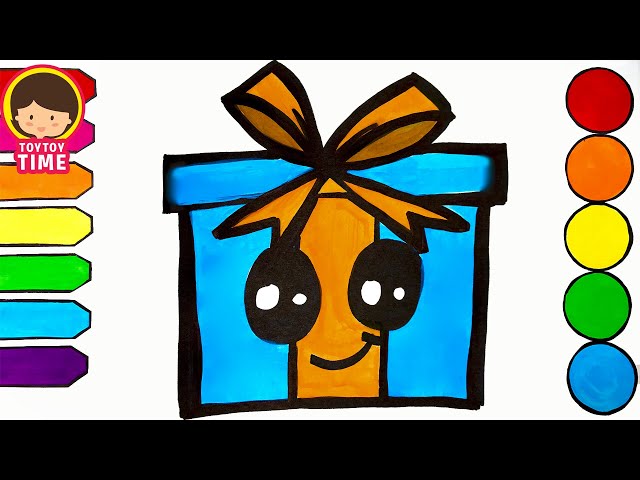 Coloring Video for Kids Easy How to Draw Cute Present Best Toy Learning Coloring Pages Learn Colors