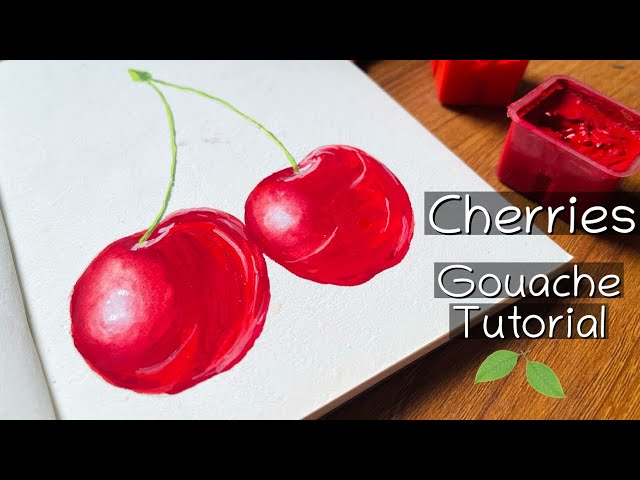 How to Paint Cherries |Tutorial with Himi Gouache 🍒 চেরী ফল আঁকার সহজ পদ্ধতি