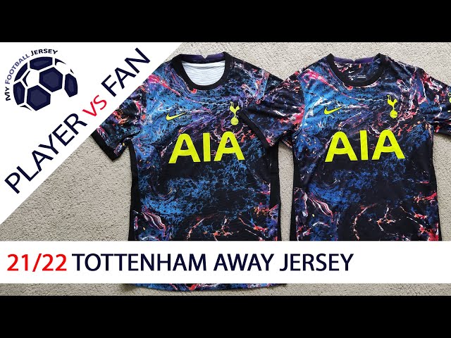 21/22 Differences between Player and Fan Version of Tottenham HotSpur Away Jersey