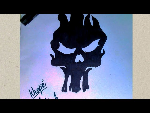 how to draw skull 💀 step by step  /drawing