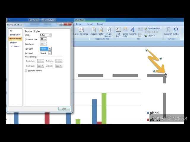 CHART AREA | BORDER COLOUR | BORDER STYLES | MS WORD | IN HINDI