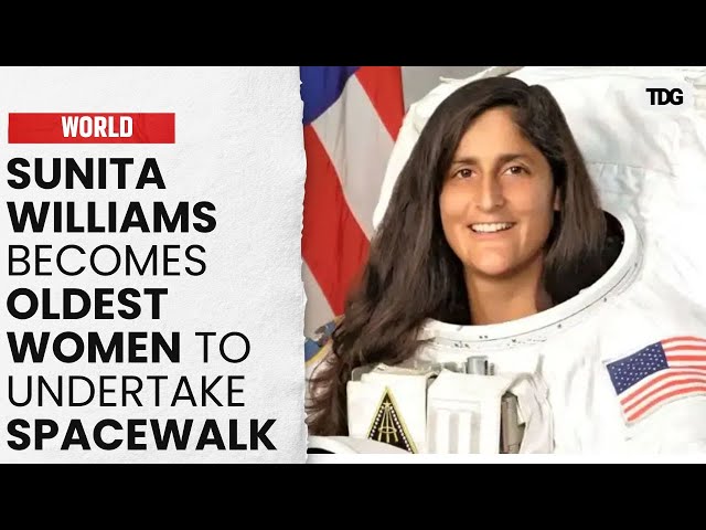 Sunita Williams at  59 years and 119 days old breaks record to become oldest women to do spacewalk