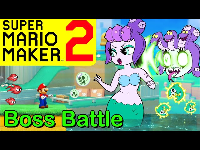 Mario Maker 2 - How to make a CALA MARIA boss battle (Mario Maker Boss ideas)(CUPHEAD bosses)