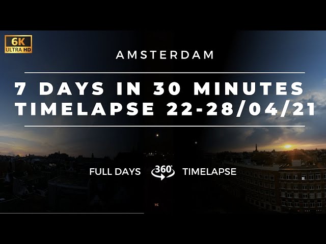 6K 360 & VR 7 Full Days Continuous Sun + Moon Timelapse Amsterdam 22-28 April 2021 -ID0105