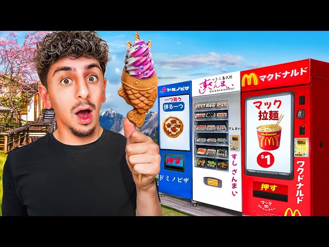 Living Off ONLY Vending Machines in Japan for 24 Hours!