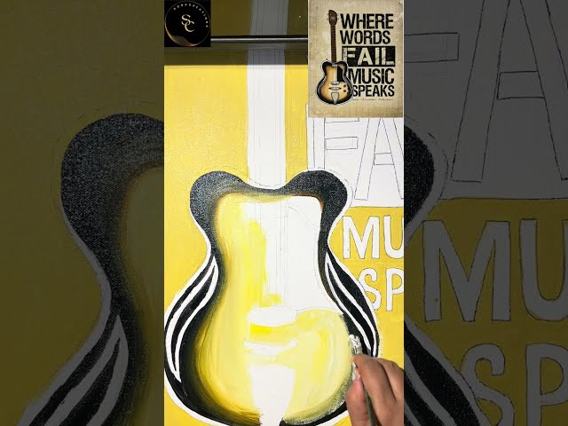 ✨Ultimate ASMR 🎸 Guitar Painting on Canvas 🤩 #satisfying #guitarpainting #asmr #art #relax