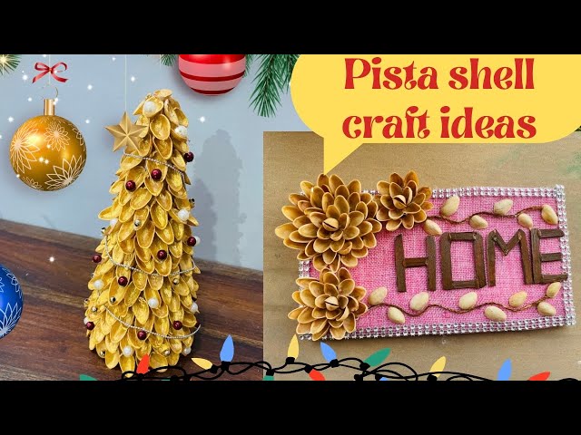 Pista Shell Craft Ideas/DIY Christmas tree using pista shell/wall hanging with pista shell#pistashel