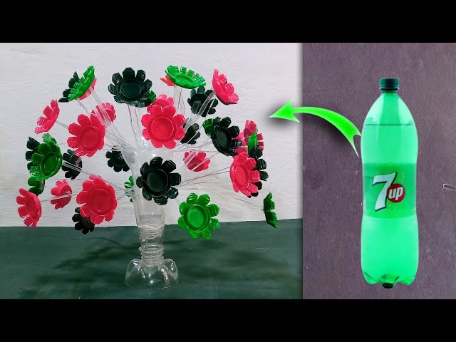 Plastic Bottle Craft ideas | Recycled Material projects for school | Plastic Flower Guldasta making