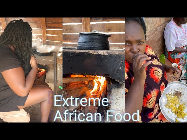 Cook with me Africa's Most Popular Common Traditional Village Food!EATING WHOLE BANANA TREE!