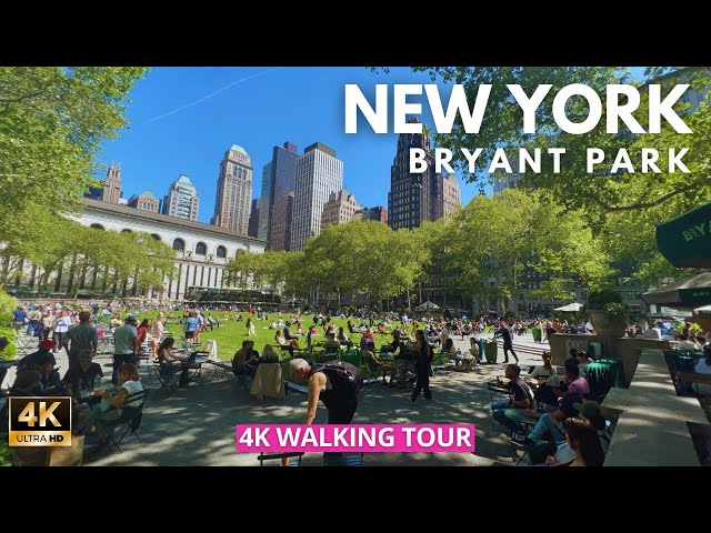 New York Walking Tour [4K]  🇺🇸🗽- Bryant Park