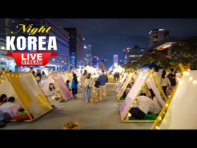 Live Korea Seoul 🇰🇷 Walk Tour Seoul 🎄 Exciting Korea Food Street Walking | Jongno Night Street