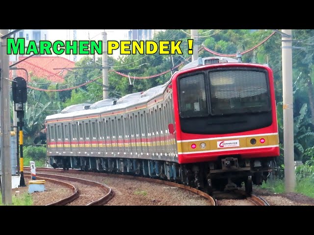 KERETA LUAR BIASA KRL JR 205 MARCHEN TERPENDEK !! Momen Langka KLB KRL Marchen Depok - Manggarai