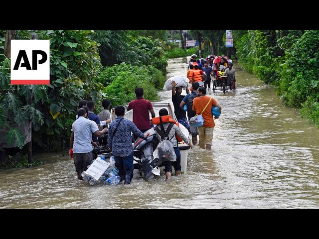 Waters start to recede in Bangladesh after deadly floods, but many stranded