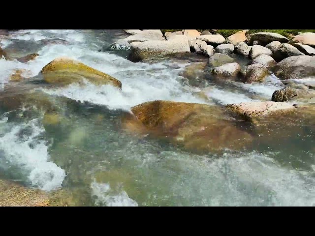 Fresh water stream from melting snow