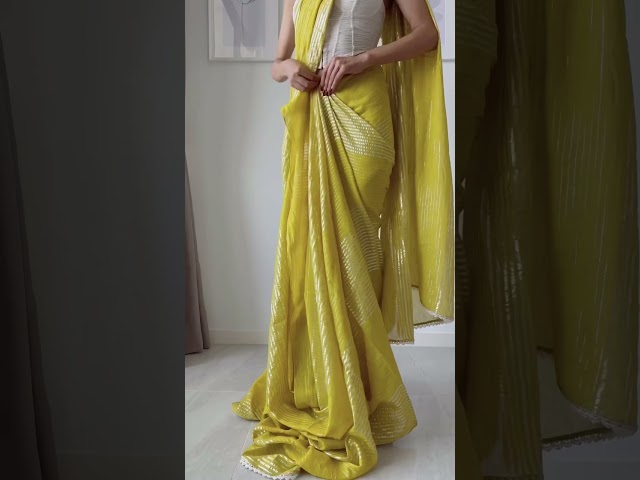 Basic saree draping tutorial 💛 #sareedraping #sareedrape #saree #indianwear #festivewear