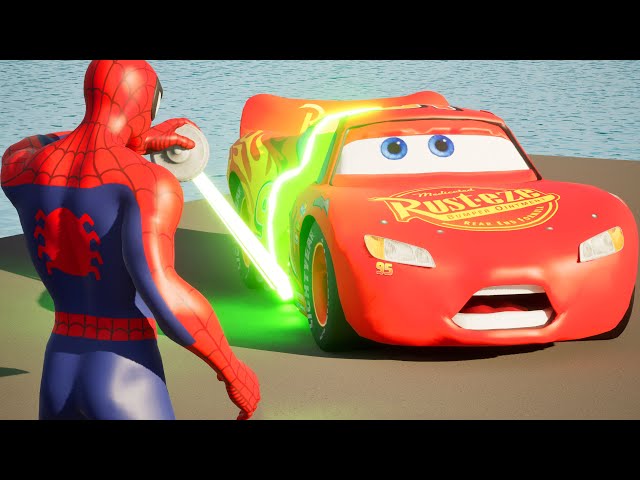 Epic Escape From Spiderman Amazing Maze from Lightning Mcqueen megamix