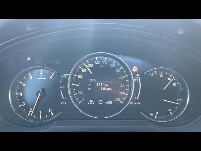 Mazda CX-9 2.5T 2021 Fuel Consumption at 88-93 km/h on a highway