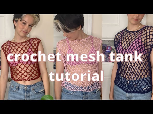 EASY crochet mesh tank top tutorial diy | Made in the Moment