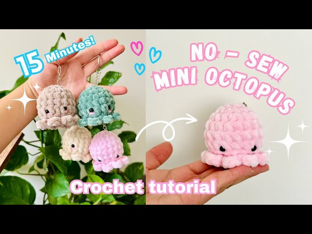 EASY beginner friendly crochet tutorial - How to crochet a mini octopus in 15 MINUTES 🐙 (no - sew)