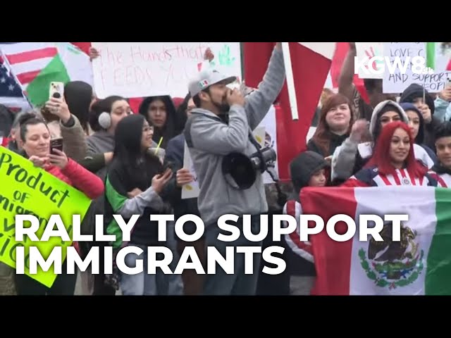 Nearly a hundred rally in Gresham to support immigrants in nationwide protest