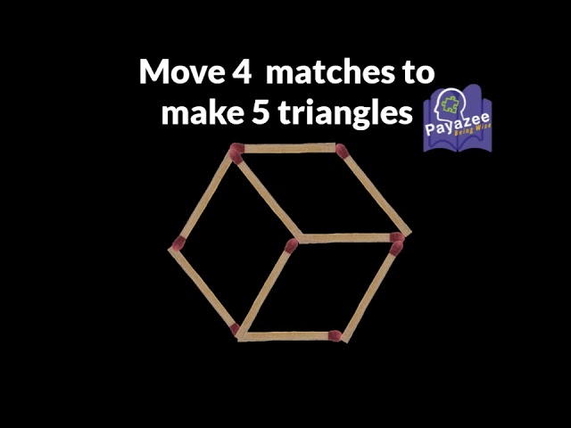 Question Move 4 matchsticks to make 5 triangles from a cube