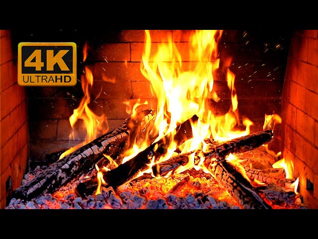 FIREPLACE 4K 🔥 Fireplace video with Burning Logs & Fire Sounds