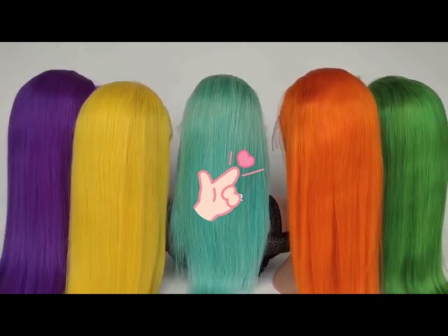 colored wig straight human hair 2