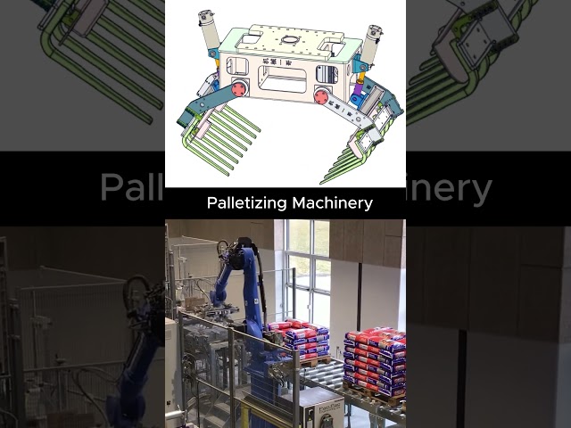 Palletizing machinery  #mechanism #3ddesign #automation #engineering #mechanic #mechanical