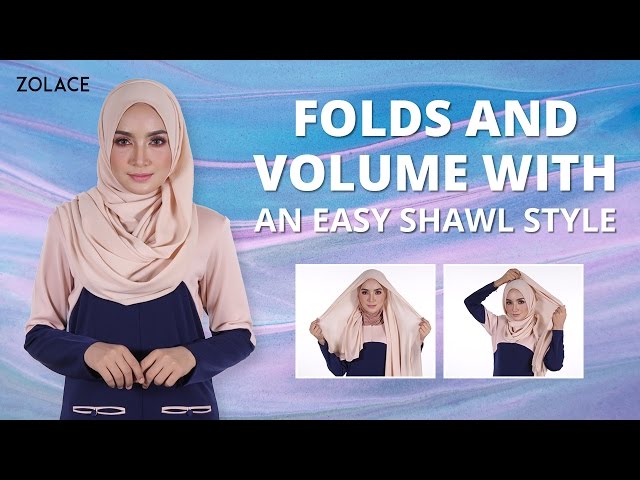 Hijab Shawl Tutorial 2017 -  How To Easily Make a Shawl Create Beautiful Folds and Volume