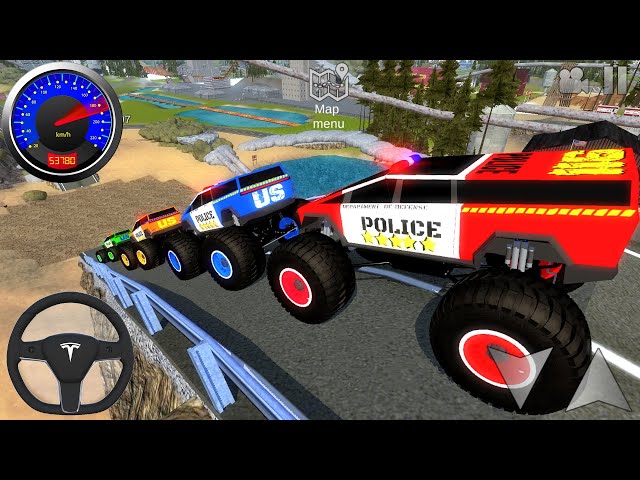 Juegos De Carros - Police Monster Trucks Impossible Driver #2 - Car Extreme Racing Android GamePlay